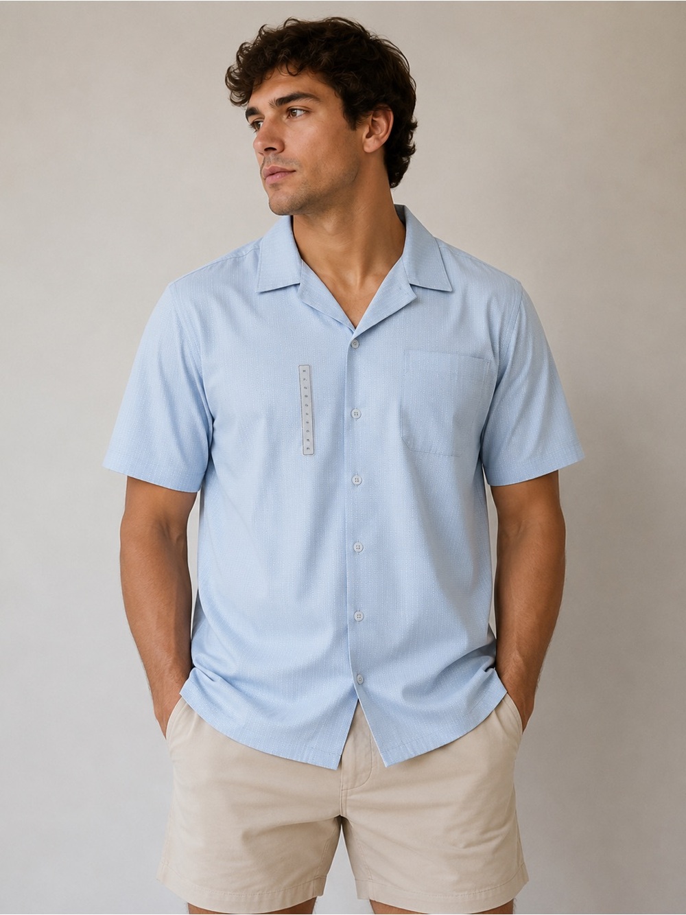 VRST Performance Resort Shirt Men’s XL Faded Blue Stretch Button Up NWT